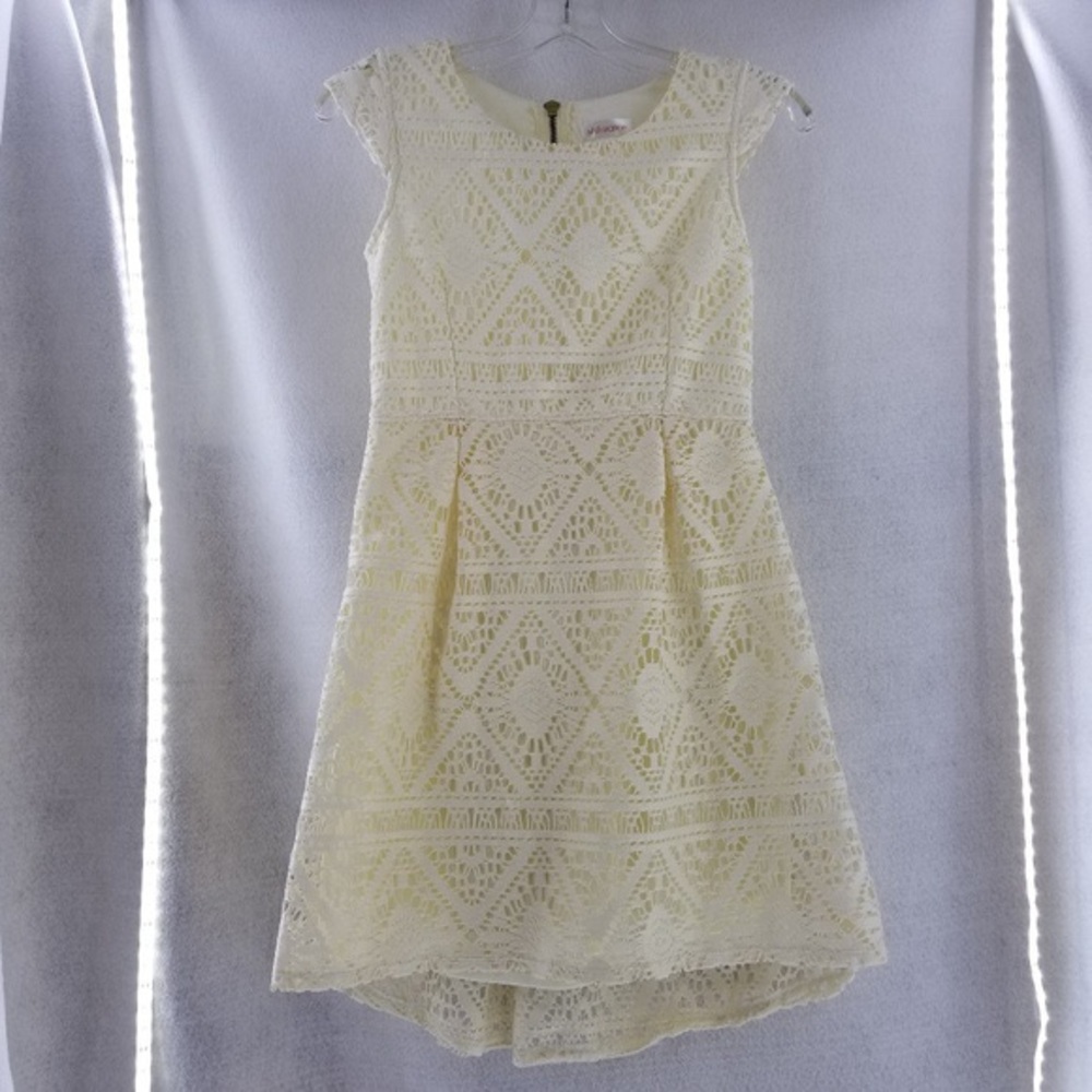 Ivory Lace High Low Dress